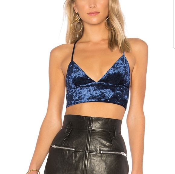 NBD Tops - NBD x REVOLVE Ash Bralette in navy velvet